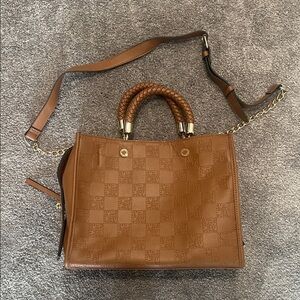 Steve Madden Brown Checkered Shoulder Bag
